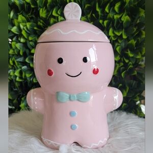 🍪 Tik Tok Viral Lang Pink Peppermint Gingerbread Girl Cookie Jar 🍪